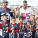 The San Benito Texans were crowned champions at the McAllen NFL Flag Football Tournament on Saturday, Feb. 23. The Texans won in the 5-6 year-old division. The players are Tommy Ramirez, Adam Cortez, Ricky Olivares, Robby Leal, Jason Rodriguez and Ethan Gomez. Coaches are Tommy Ramirez and Lionel Cortez. (Courtesy photo)