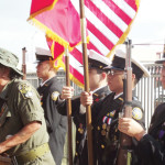 Vietnam veteran Jose Garcia of San Benito was a guest speaker Monday at the city’s Memorial Day ceremony, held at the Veterans War Memorial downtown on Sam Houston Boulevard. The event immediately followed a silent and solemn march – a procession that included Garcia and other local veterans who are shown here. The ceremony and procession were organized by the City of San Benito and San Benito Veterans Advisory Board Chair, Victor Garza. (Staff photos by Francisco E. Jimenez and courtesy photo by Joe Bocanegra)