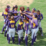 The San Benito Lady Greyhounds are seen in Laredo on Friday, May 10, before taking on the Eagle Pass Lady Eagles. (KSBG TV photo by Isabel Alicia Gomez)